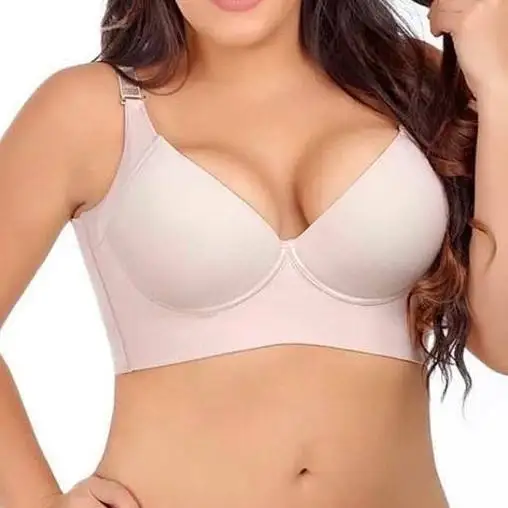 Fashion Deep Cup Bra Shaper Hide Back Fat Underwear Incorporated Full Back Coverage Plus Size Wire Free Side Fat Bra