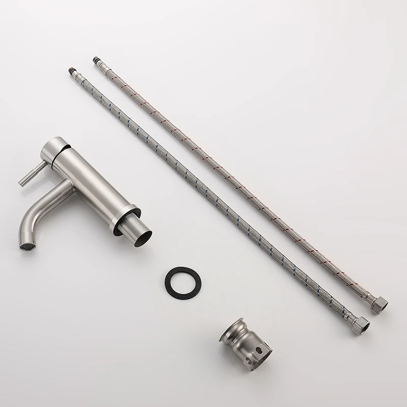 304 stainless steel hot cold faucet matte health lead free water tap bathroom basin faucet