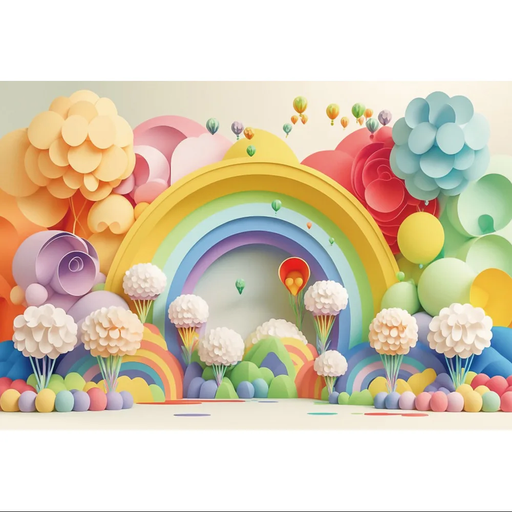 120X80CM Happy Birthday Party Decorations balloon pattern birthday backdrop background