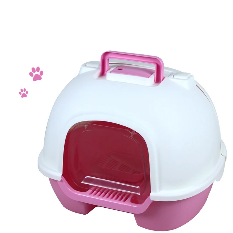 Fully enclosed plastic wholesale cat litter box big with