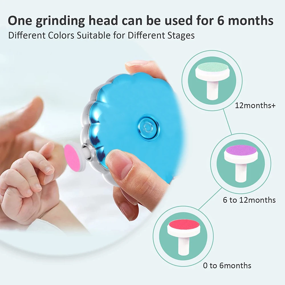 different styles custom low noise electric nail file clippers USB Rechargeable electric baby nail trimmer with led light