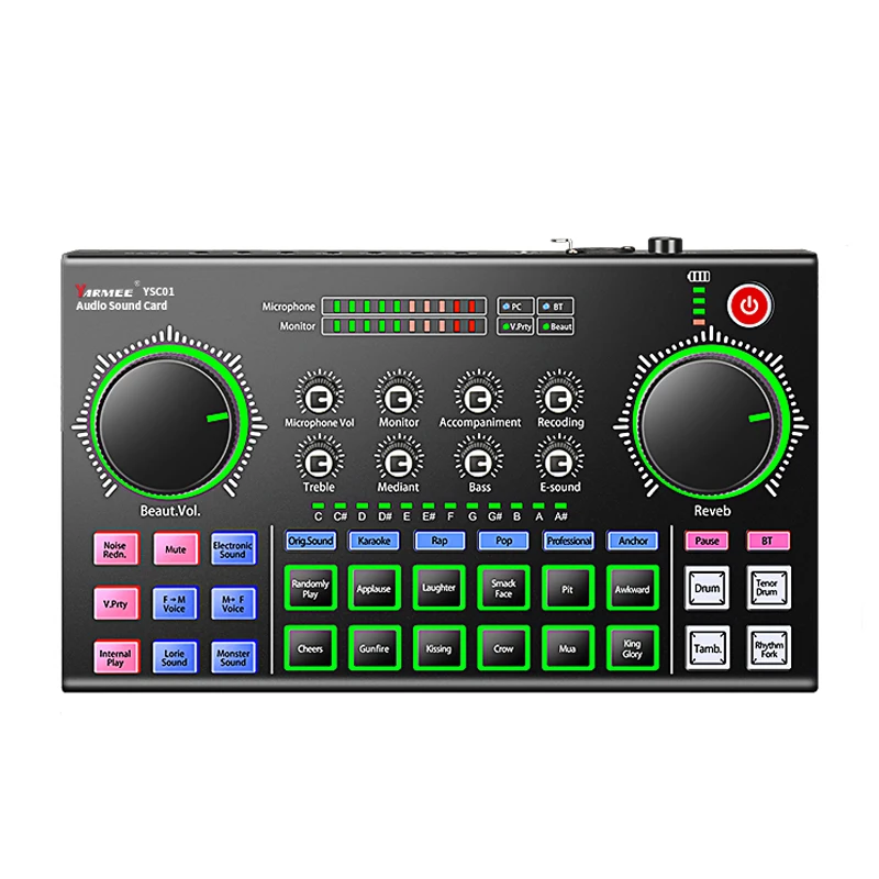 Lite звуковая карта в реальном времени, аудио интерфейс, музыка, внешний конденсаторный микрофон, запись звуковой карты для ПК, записывающее устройство, компьютер, студия