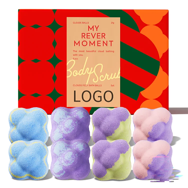 China Factory Good Quality Christmas Organic Hotel Dead Sea Bath Salt Bomb Clouds Christmas Bath Fizzy Gift Kits