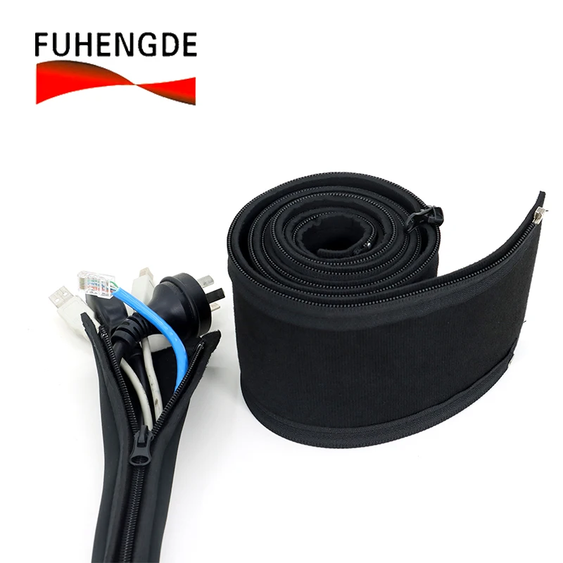 Best selling Flexible Cable Organizer Wrap 10cm*300cm braided cable sleeve cable tie