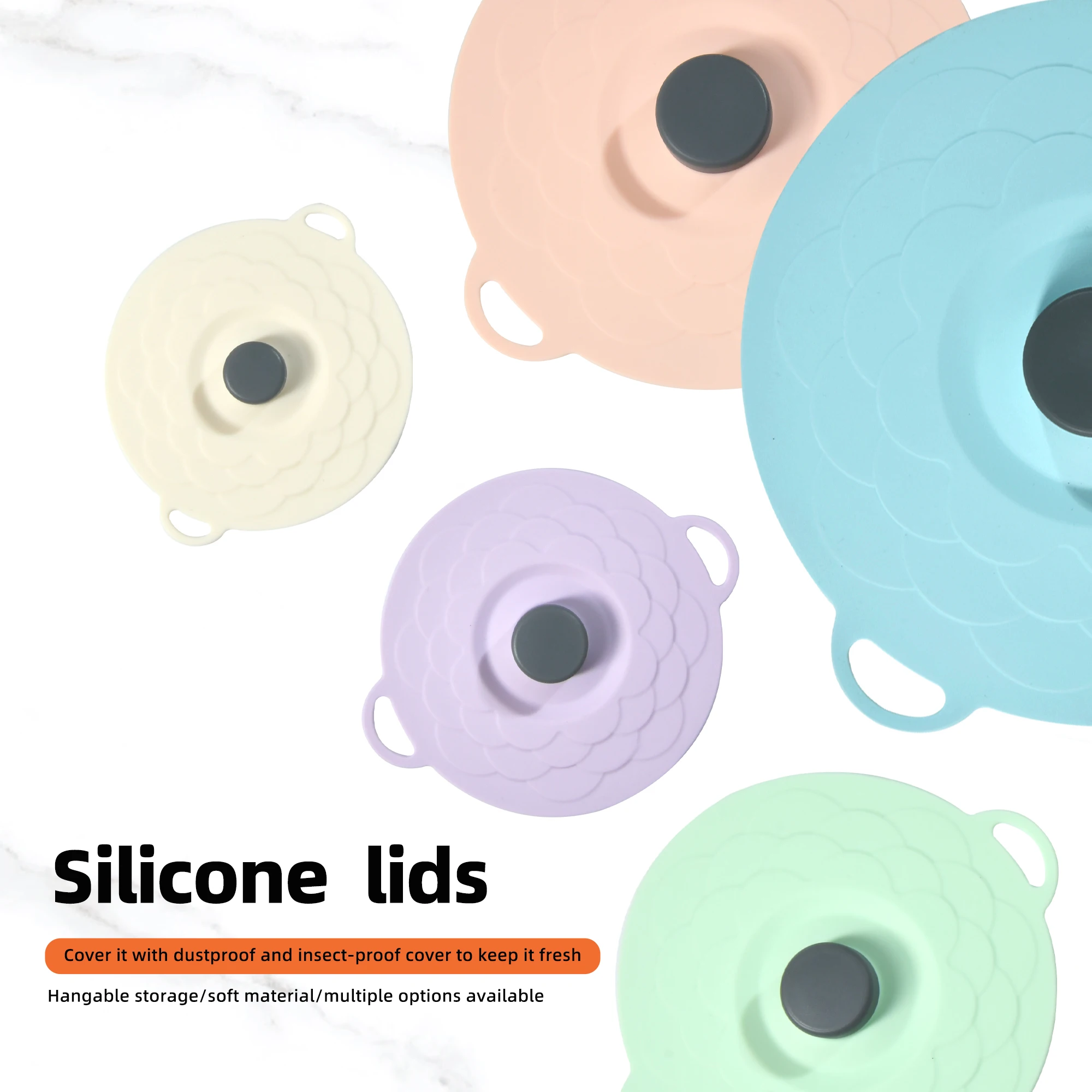Eco-Friendly Silicone Lids for Bowls and Containers 5-Pack Stretchable Heat-Resistant Food Storage Covers
