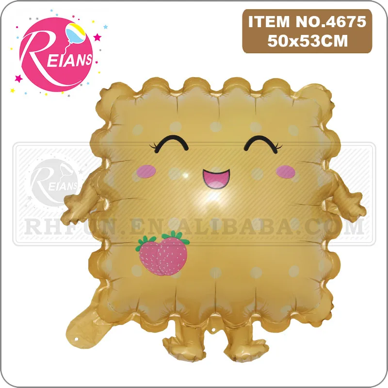 Biscuit Doll Cute Cartoon Aluminum Film Balloon 1 Year Old new born Baby Birthday Party Decoration Children Bath Pendant Toys