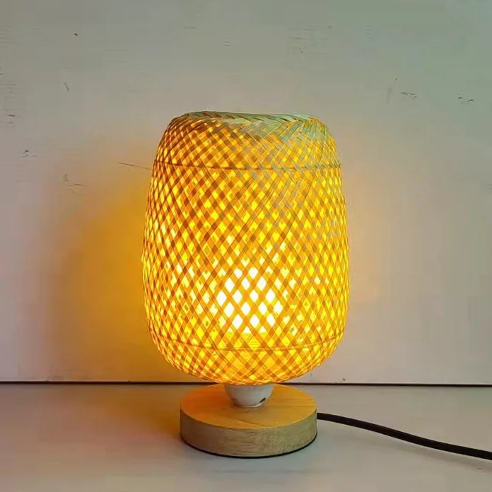 Handmade Natural Woven Lamp Japanese Restaurant Decorative Lighting Wooden Bamboo Chandeliers Creative Rattan Pendant Light