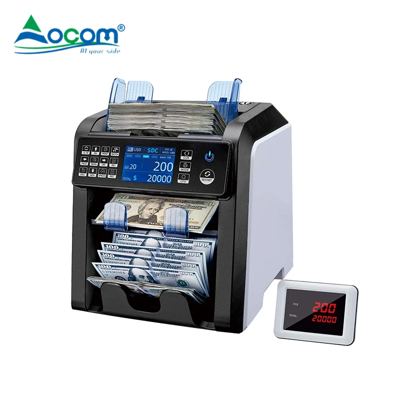 OCBS-950 OCOM Bill Counter USD EUR Multi-Currency Dual Cash Outlet CIS Bill Money Counter for Bank