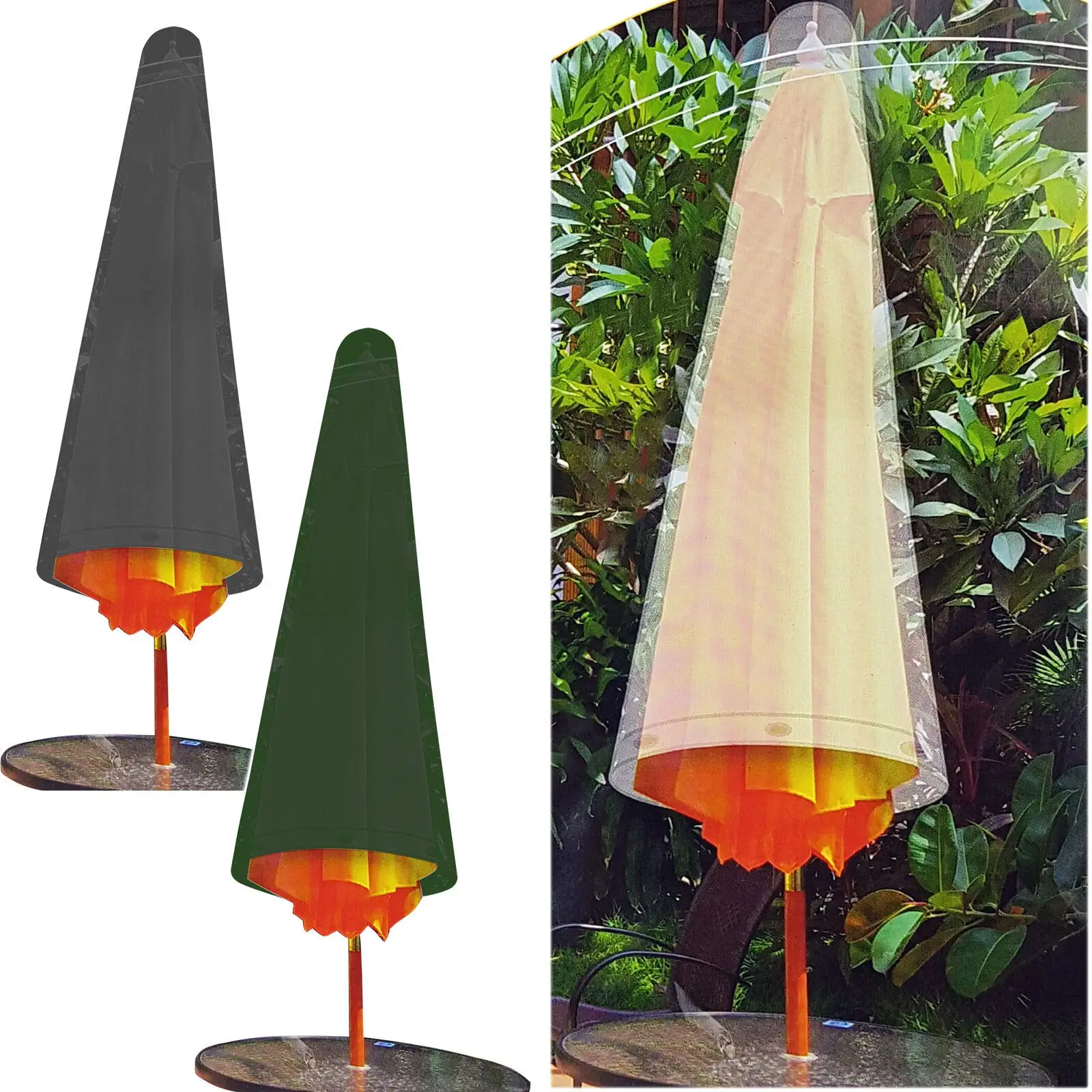 beach umbrella  Outdoor Portable UV 50+ Blue White Stripe for Patio Garden Beach Pool Backyard