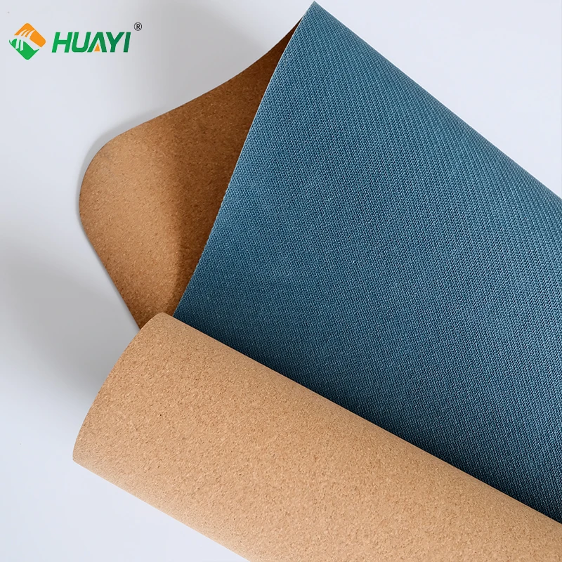 HUAYI 4mm Factory Price Manufacturer Eco-friendly Custom Print Logo Natural Rubber Yoga Mat/Cork Yoga Mat