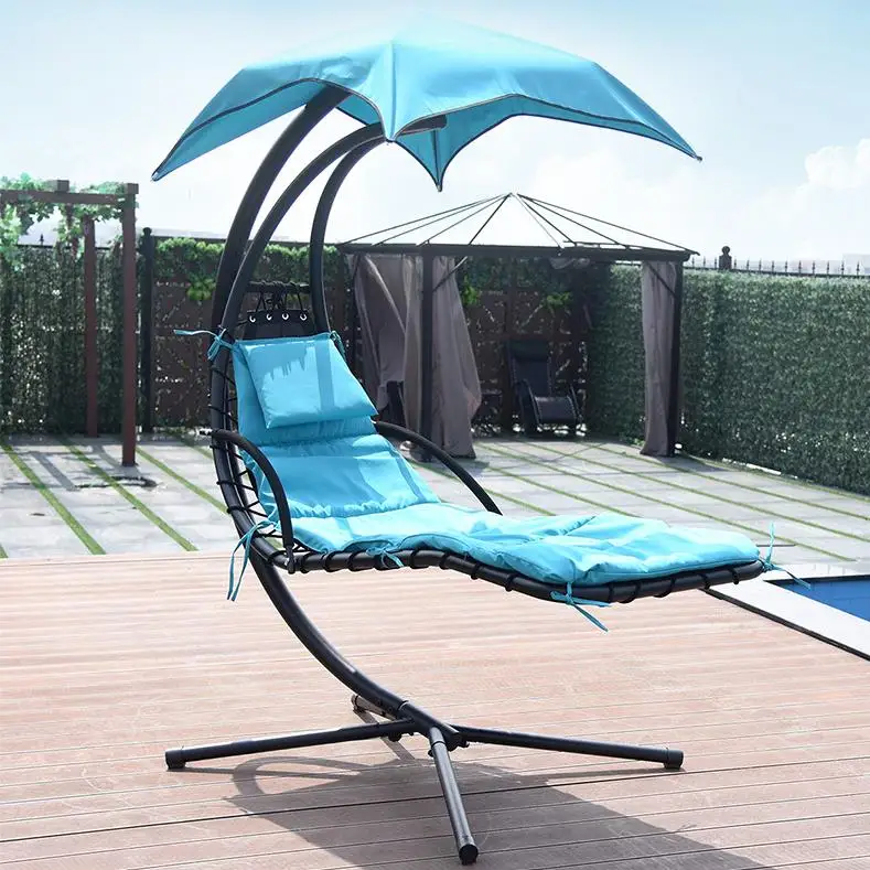 Outdoor Garden And Patio Steel Frame Stand Swing Chair Portable Folding Camping Metal Hammock Set