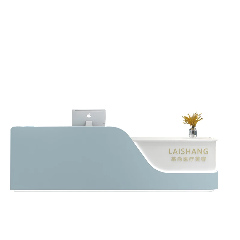 Custom Modern Led Office Salon Shop Cash Counter Hotel Salon Spa Reception Desks For Sale