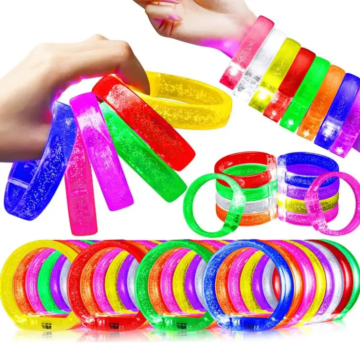 Glow Neon Bracelets LED Light Up Bubble Bangle Party Favors for Birthday Carnival Wedding Concert Accessory