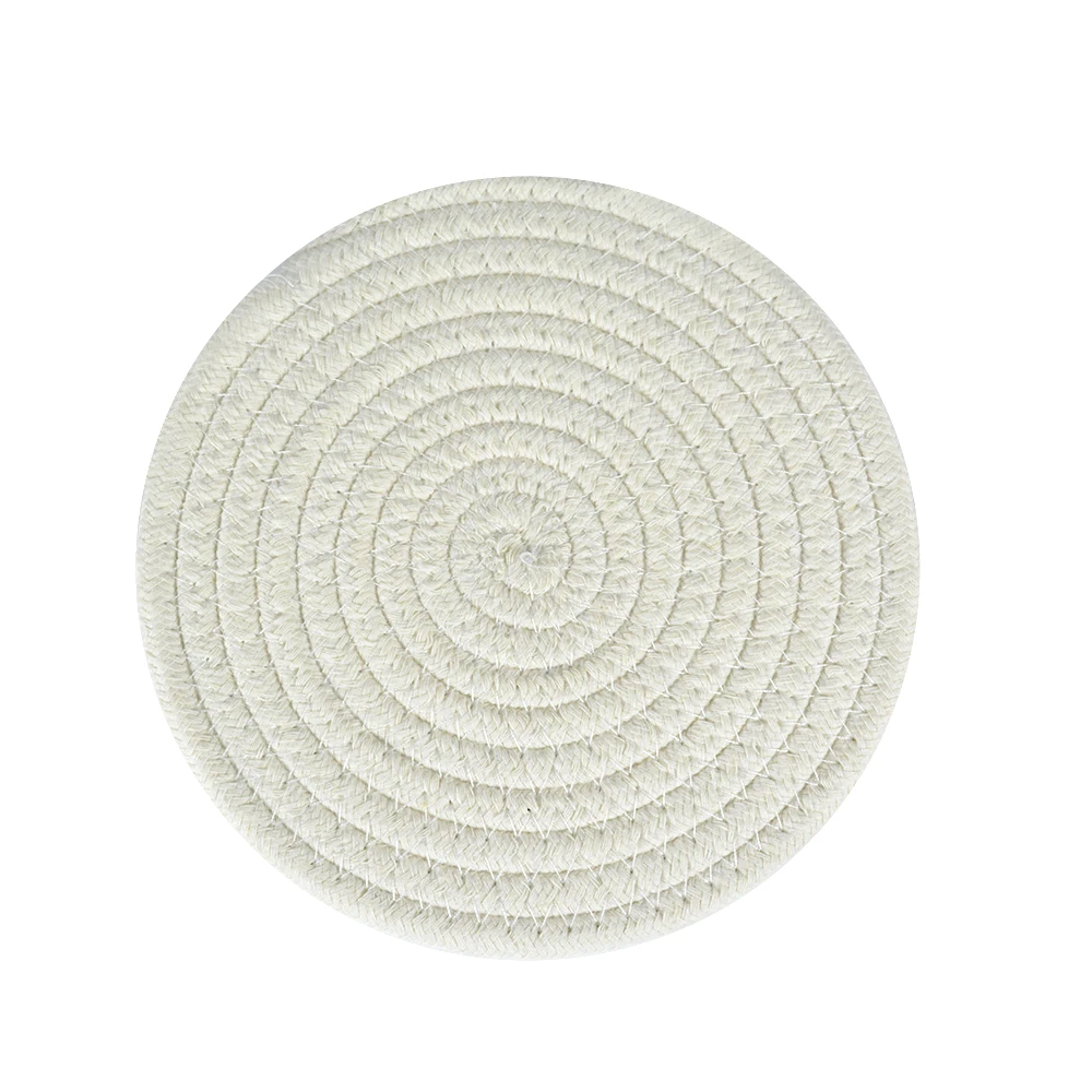 Cotton Table Mats and Round Cotton Rope Coasters for Drinks Cotton Woven Round Coasters Absorbent Heat Resistant