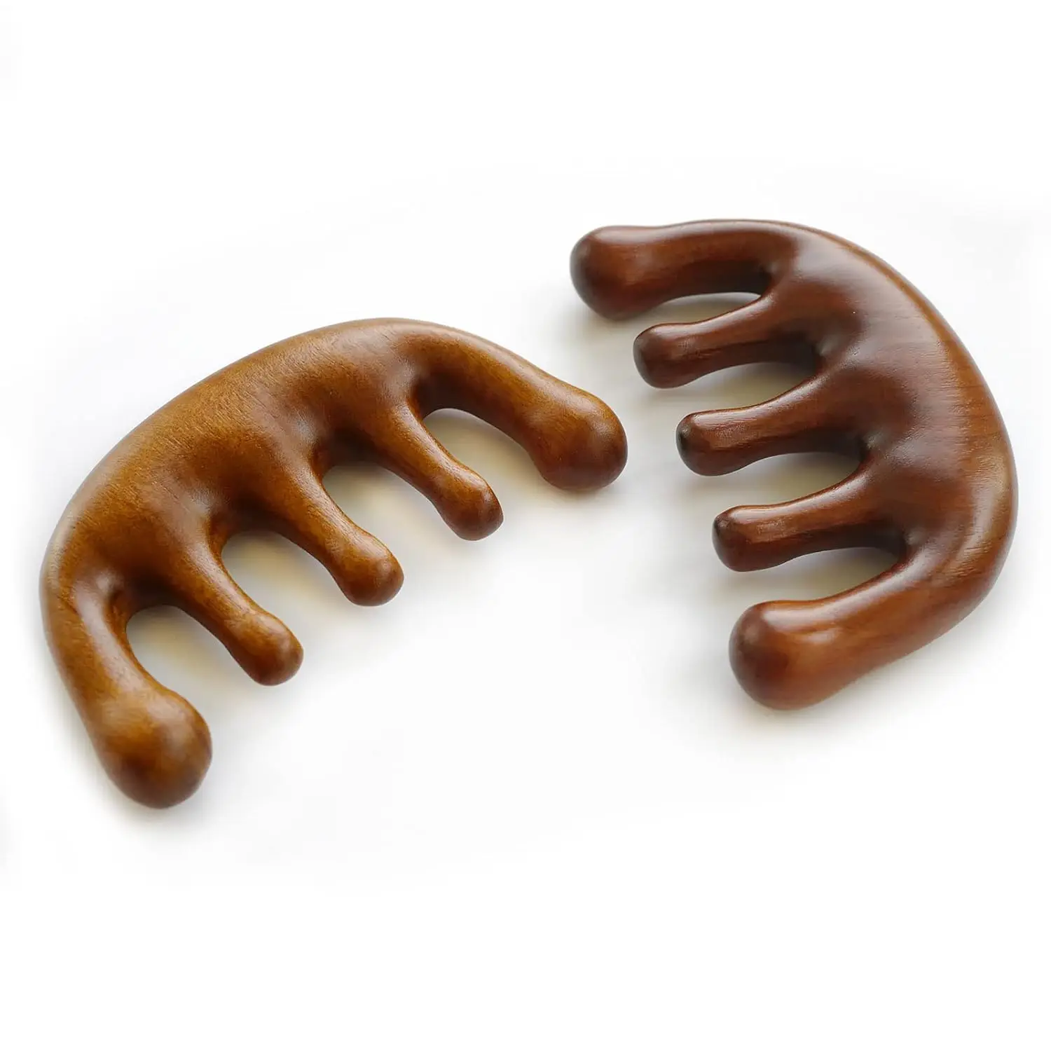 100% Natural Sandalwood Scalp Massage Comb Wide Tooth Acupuncture Points Massage Comb Body Gua Sha Muscle Tension Relief Tool