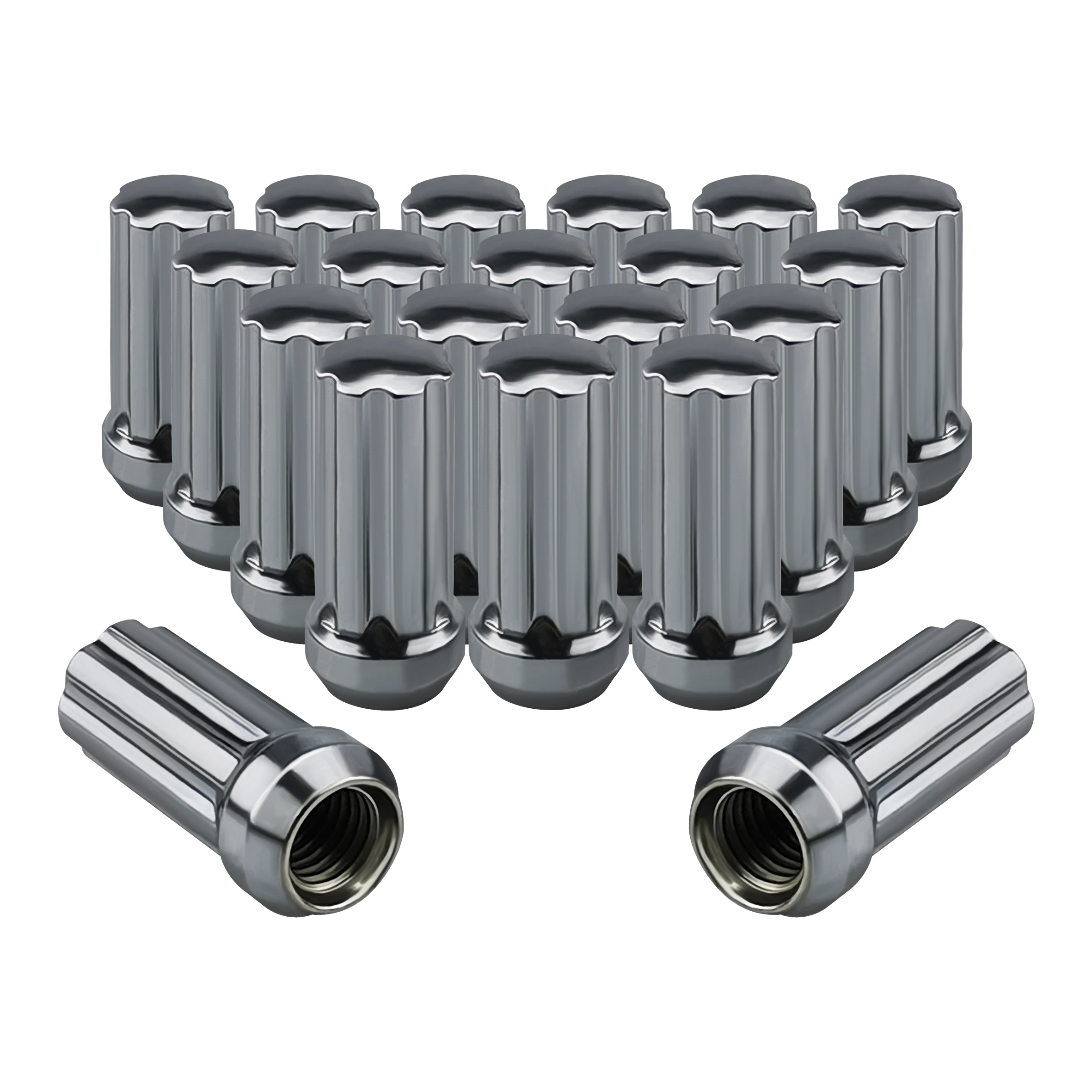 YJY PTH7D CHROME 50.7MM  9/16-18 Spline Duplex Acorn Lug Nut