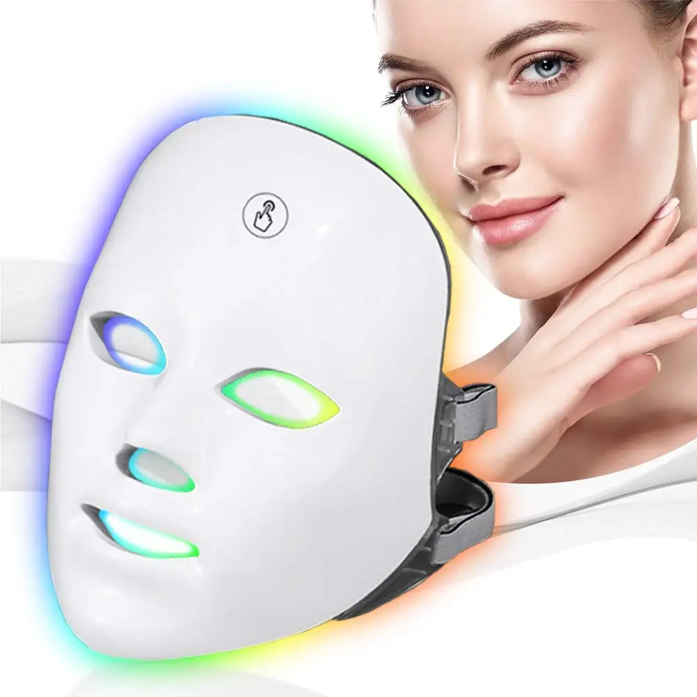 Daily Beauty Cordless 7 Color Light Photon Facial Mask For Sensitive Oil Dry Skin Reduce Wrinkles Rejuvenation
