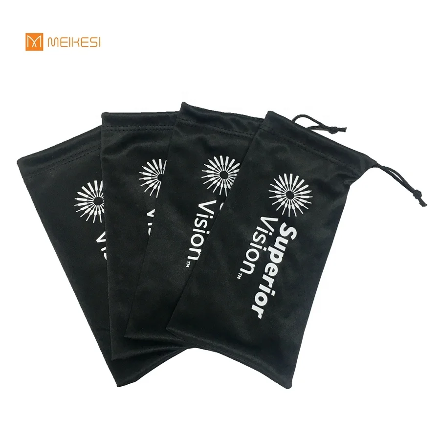 
custom logo microfiber sunglasses jewelry drawstrings pouch 