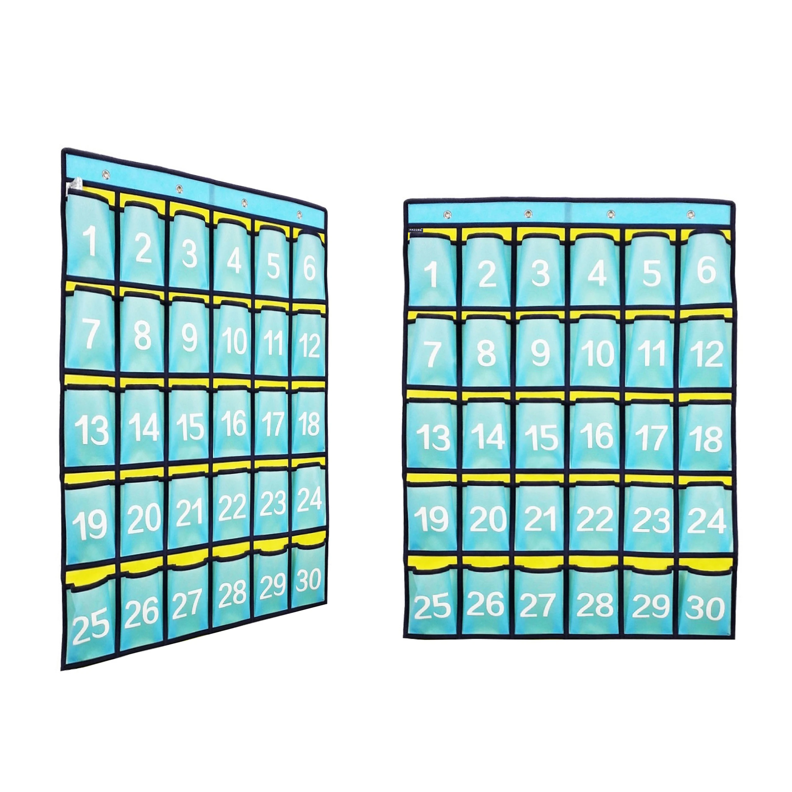 Classroom Door Numbered Cell Phone Pocket with Hooks Hanging Cell Phones Holder Storage Pocket Chart Organizer for School Office