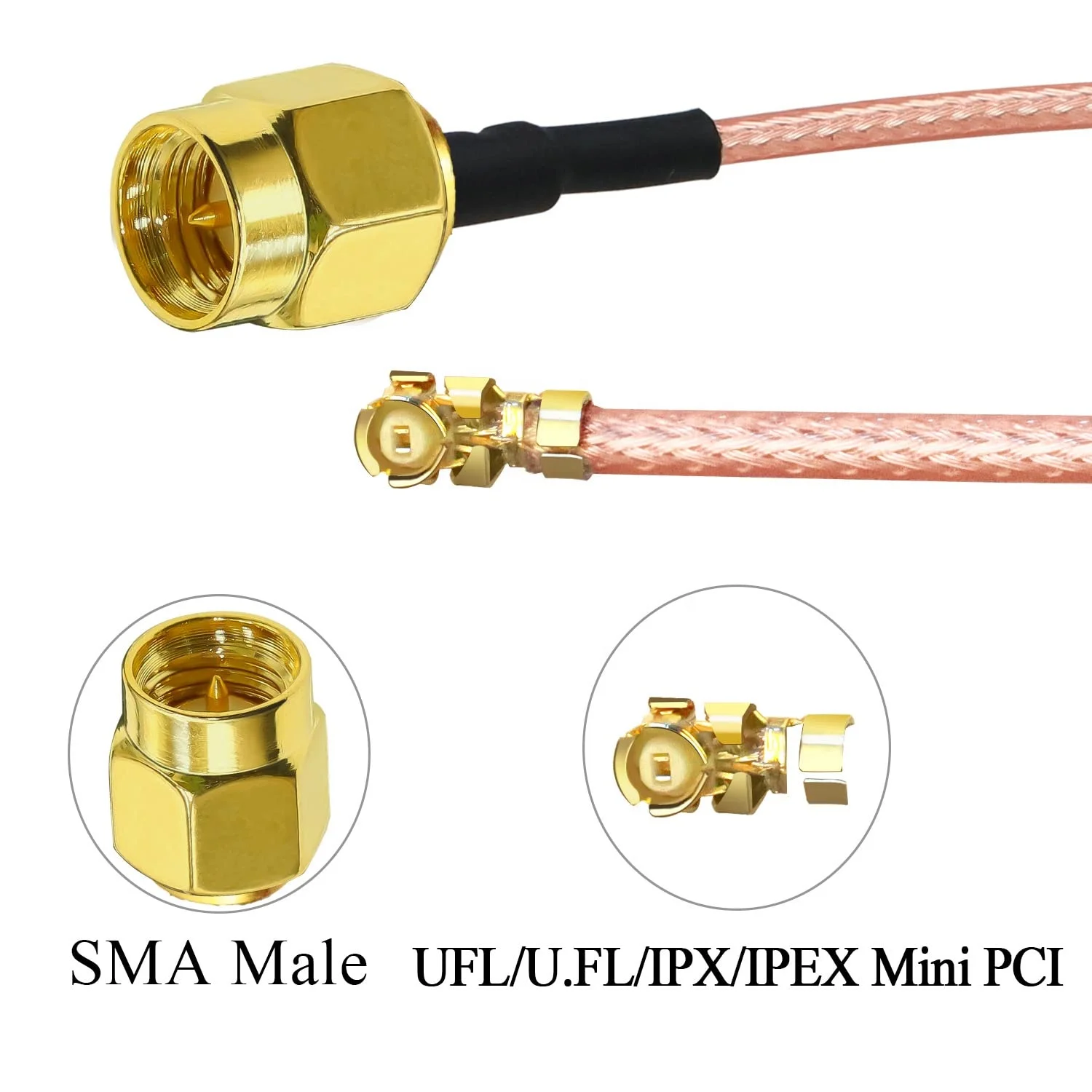 High Quality IPEX to SMA Male RF Coaxial Cable RG178 SMA Ipex Connector 25 CM/Customize