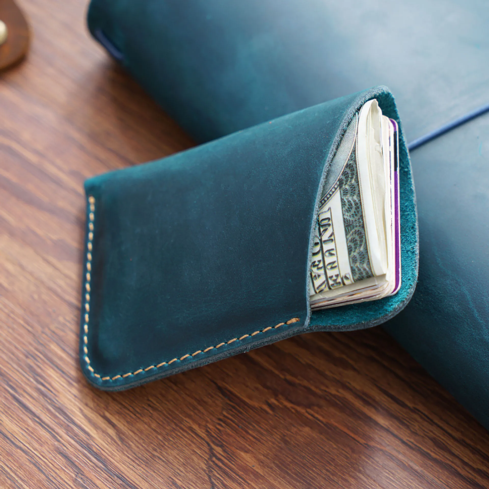 Cowhide Leather Wallet Crazy Horse Leather Wallet Vintage Genuine Leather Wallet