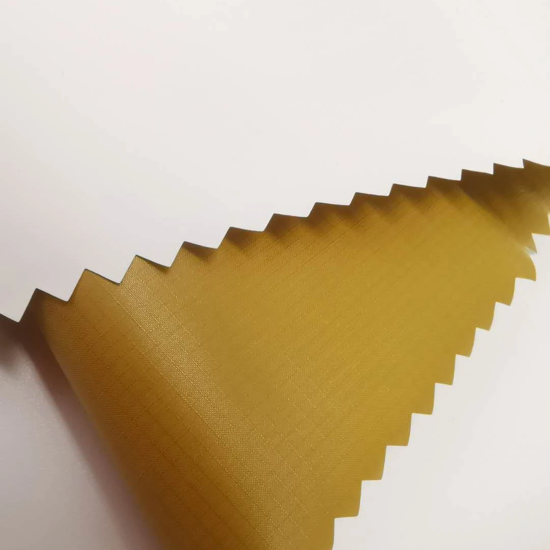 100% nylon waterproof 30D ripstop fabric press polished coated PU for outdoor jacket down coat hammock