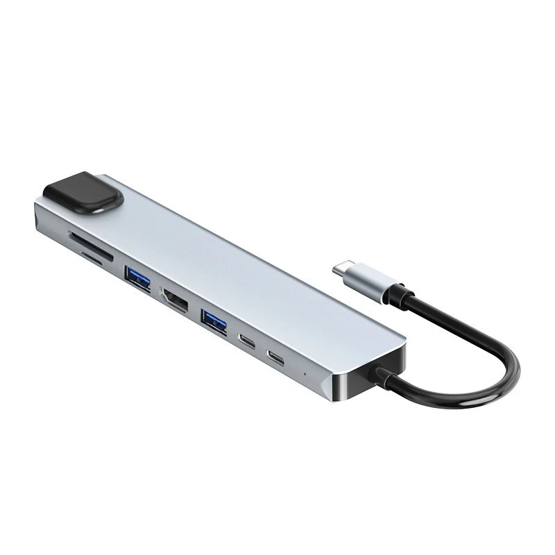 100W PD Charge 100Mbps Ethernet Interface 8-in-1 HDMI 4K HD Port USB 3.0 TF/SD Card Reader