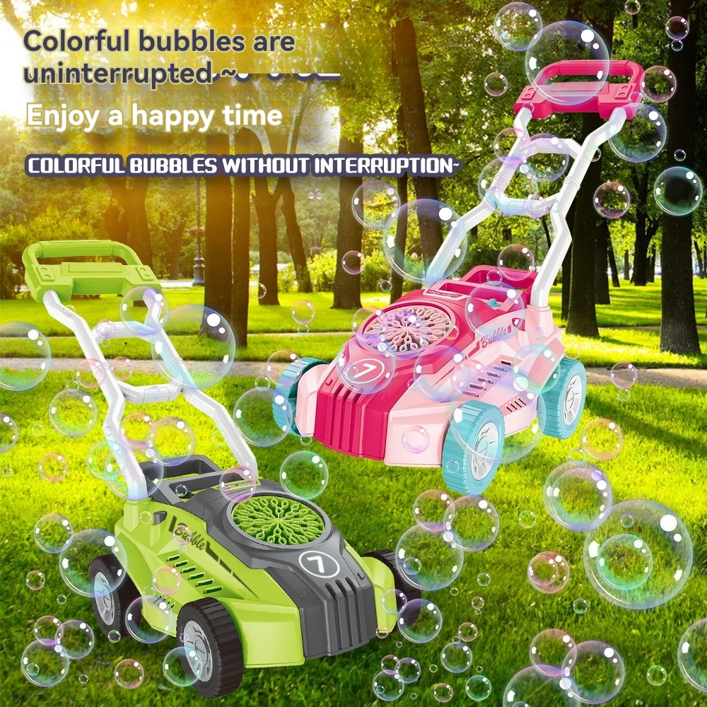 Bubble Lawn Mower Machine Bubble Gun for Toddlers Automatic Summer Outdoor Toys for Kids