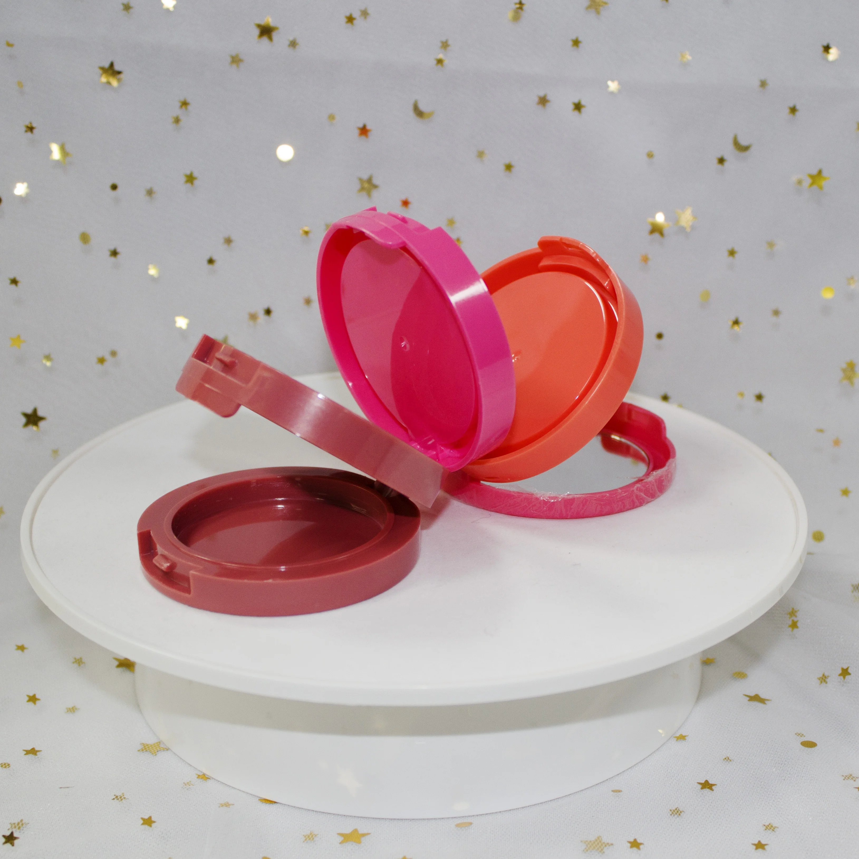 Custom Plastic Empty Foundation Compact Case container Multi Layers Stackable pressed Powder Blush Compact Packaging