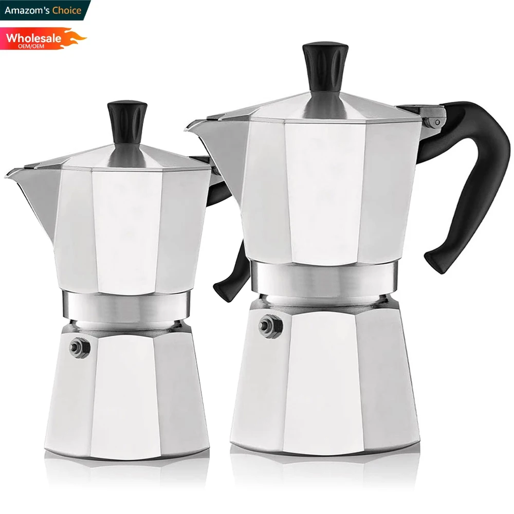 Moka Coffee Pot Aluminum Stovetop Espresso Maker New Italian Design Style High Quality Customized Personalized Custom