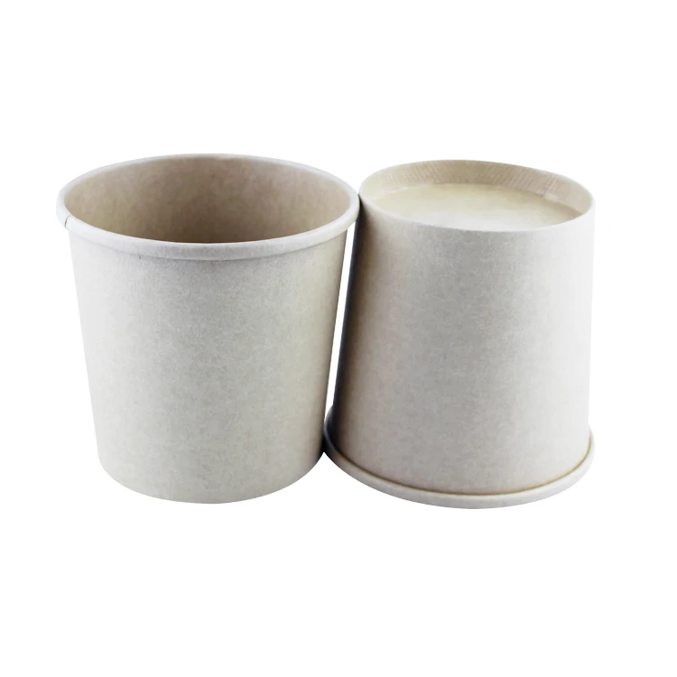 
Factory Price Disposable Round Kraft Paper Soup Cup For Party Supplies 