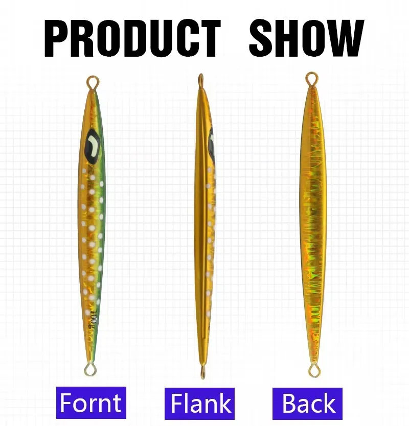 Hot Sale Sea Metal jig lure 100g - 300g Speed Sinking saltwater bass fishing vertical jigs