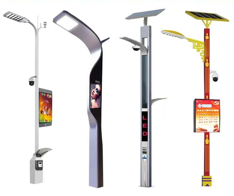 Outdoor Multifunction Smart Street light Smart Pole with Light EV Charger WIFI Camera SOS Etc for Street