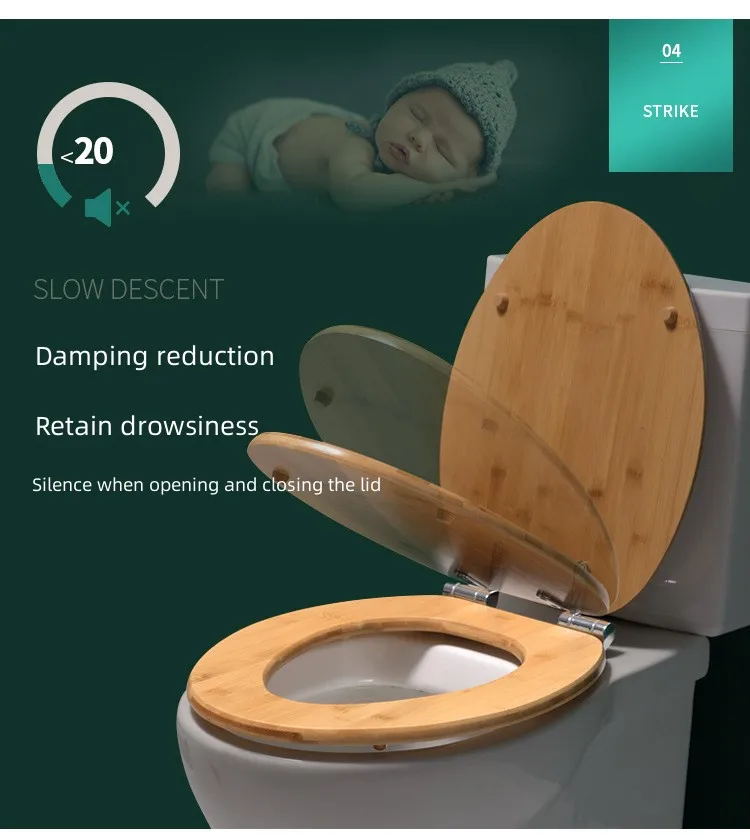 Universal Quick Release Buffering Soft Close Solid Wood Thickened Wooden Toilet Seat Cover