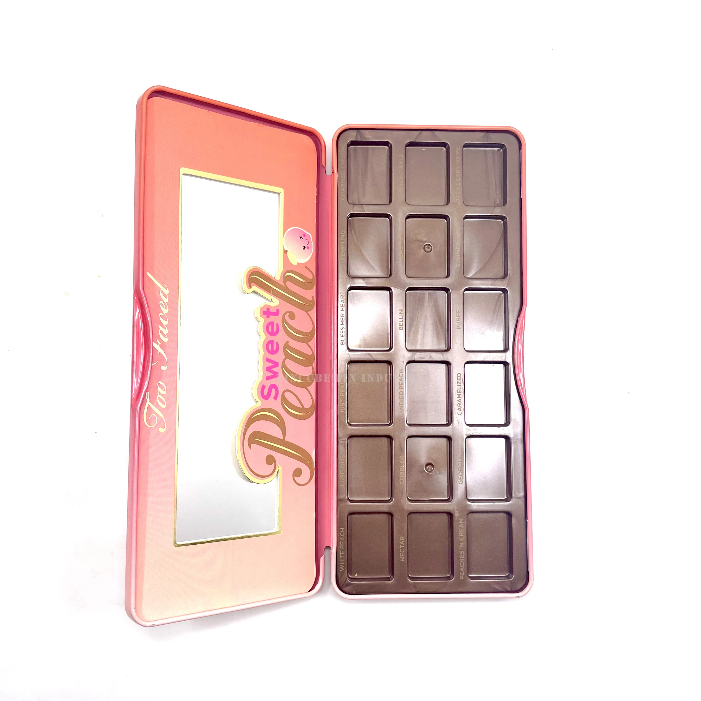 Customize rectangle makeup tin box eye shadow palette tin box with mirror