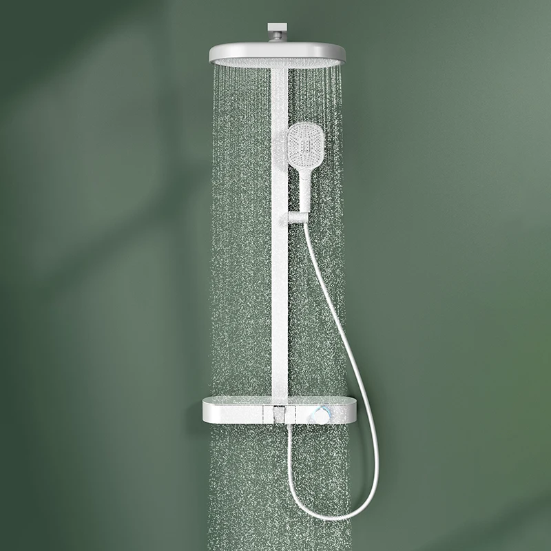 New Trend LED Bathroom Digital Temperature Display Shower Mixer Piano Shower Set With Ambient Light Shower System