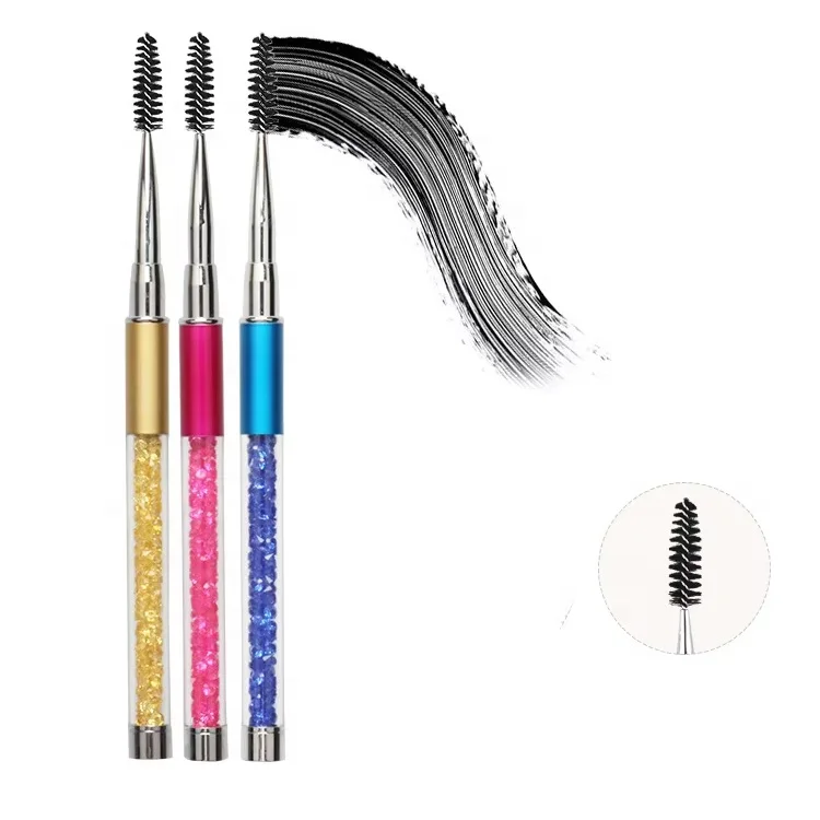 High grade eyelash spoolies Rhinestone Diamond Tube Eyelash Spoolies Brushes Lash Applicator