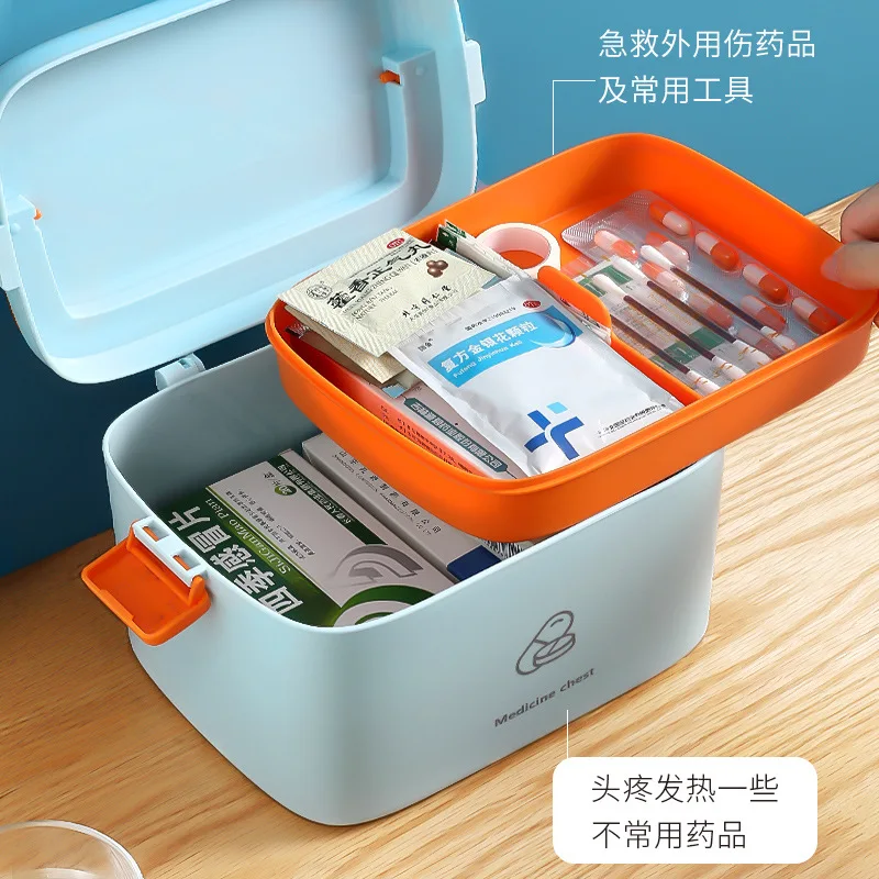 Medicine kit Household large capacity home standing medical first aid kit full set of home visits with medicine storage box emer