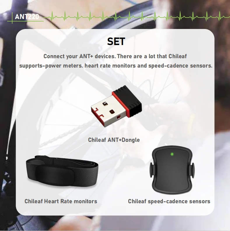 Chileaf ANT+ USB Receiver, ANT+ USB Transmitter Receiver Stick Adapter for Bicycle Computer