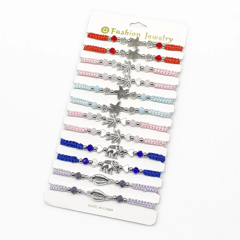 New Seastar Elephant Charm Shell Bracelet Hawaiian Beach Jewelry Girl Natural Seashell Chain Bracelets