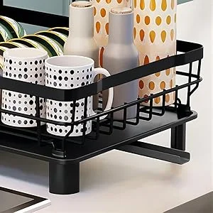 Iron cutlery drying rack with drain board Dish drain for kitchen countertop sink with cutlery rack and knife sink dish racks