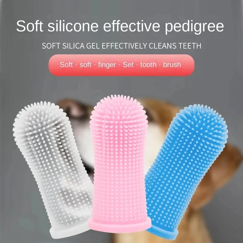 Pet Finger Brush Soft Dog Toothbrush Teeth Cleaning Tools Bad Breath Care Non-toxic Silicone Dog Brush Teeth Set Dog Products