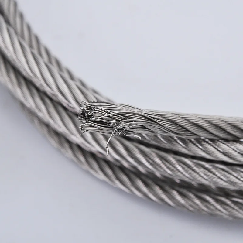 7X19 304 stainless steel cable soft fine wire rope for sea fishing