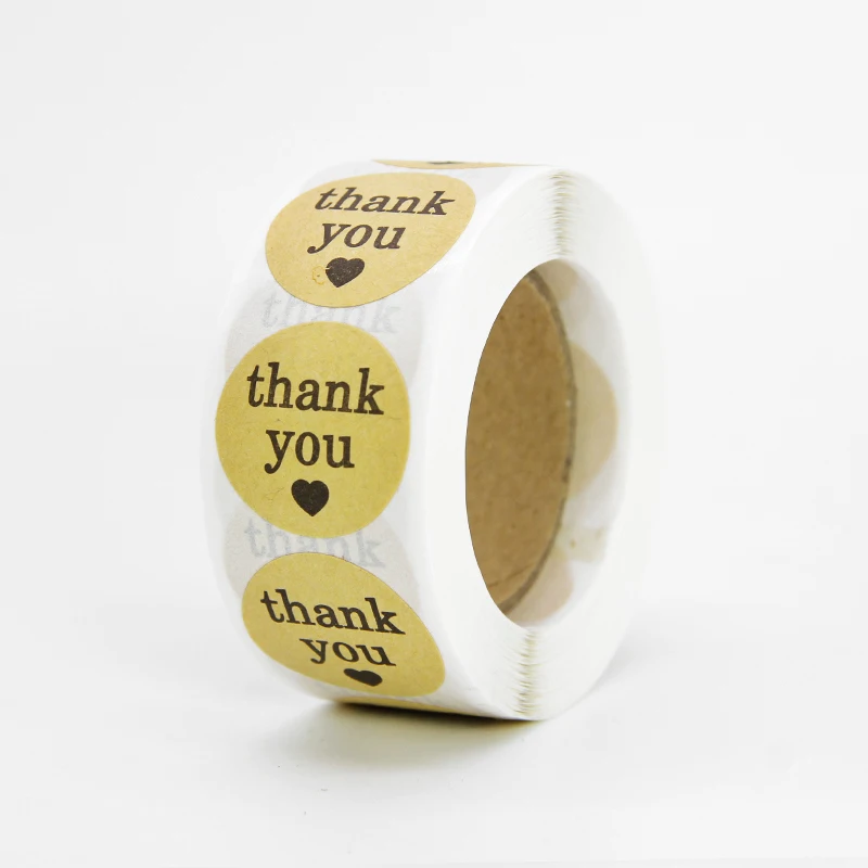 Custom 1 inch Clear Transparent Thank You Sticker Label Roll
