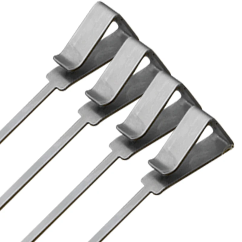 
hot selling factory outlet stainless bbq tool set kebab rack with 6 wide skewers 