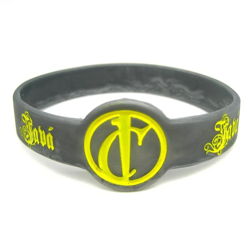 custom shape silicone rubber bracelet debossed filled colors silicone wrist bands cheap price