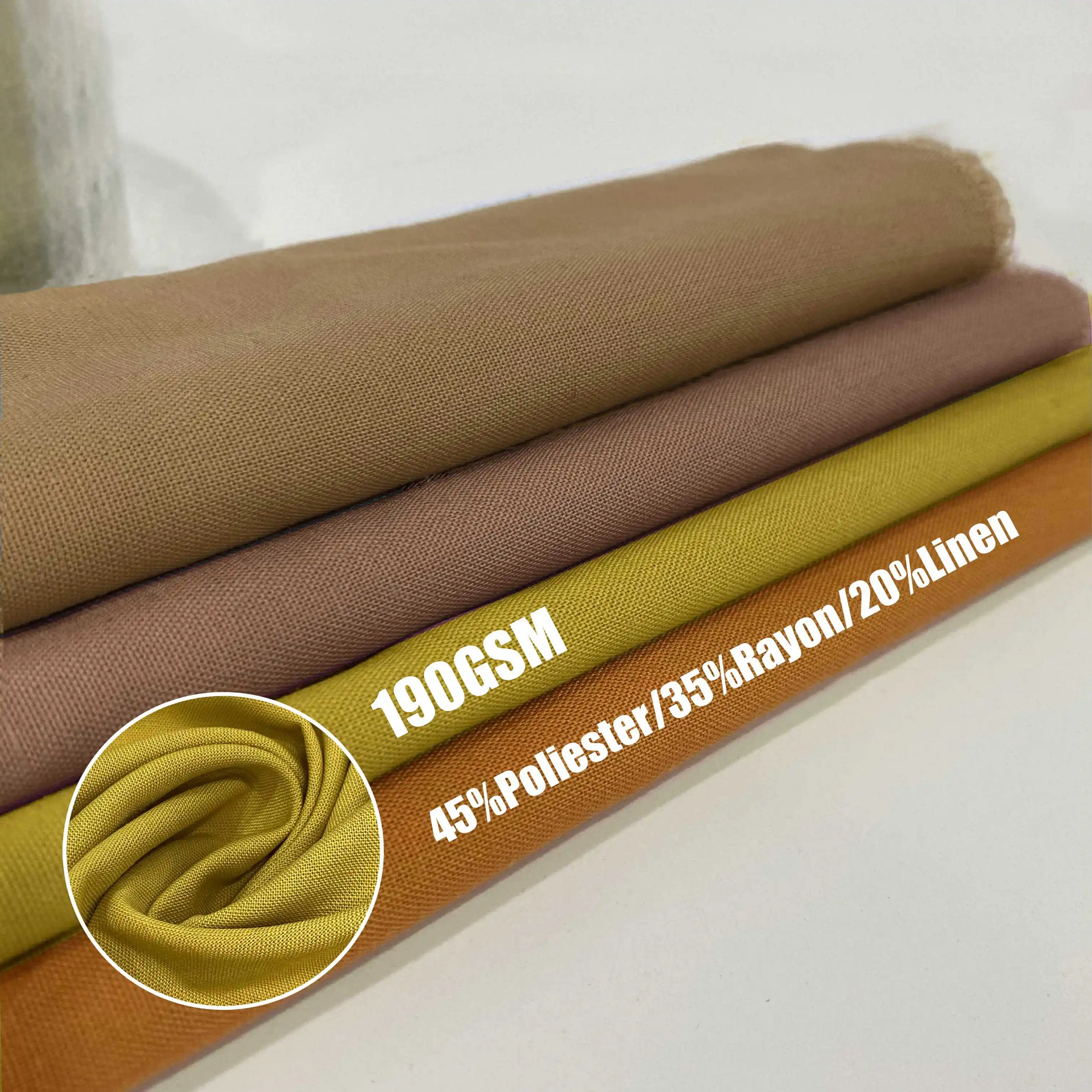 Eco Friendly Fabric Clothing Polyester Linen Textile Enzymed Washed Linen Fabric