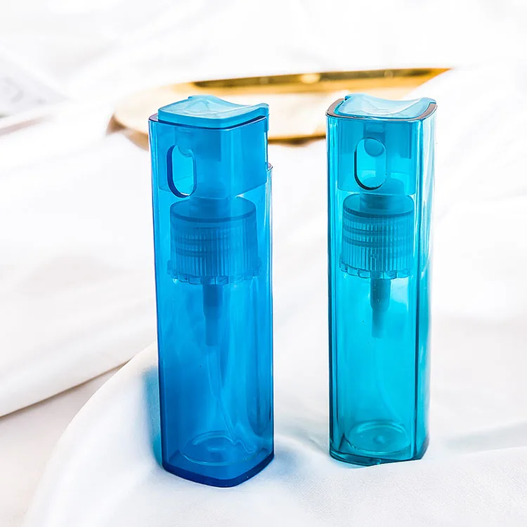 hot sale product 10ml easy fill refillable travel square plastic perfume twist up colored atomizer portable liquid container