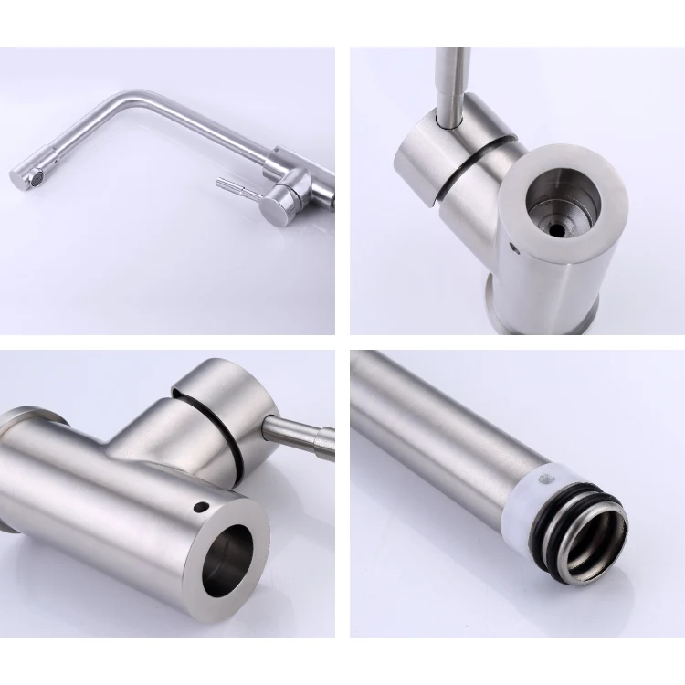 
AMIG Factory price 304 Stainless steel Kitchen sink faucet Tap single handle 360 Degree Swivel Modern Hot and Cold Mixer 