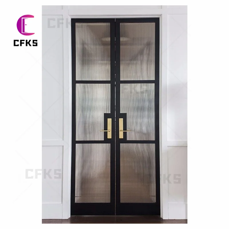 Luxury Design Exterior Glass Frame Double Tempered Glass Aluminum  French Door front doors for houses wrought iron Arc door